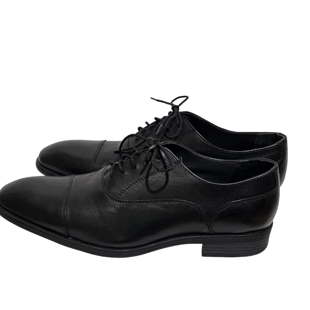 Nordstrom Mens Black Leather Cap Toe Oxford Dress Shoes Ortholite 11M career